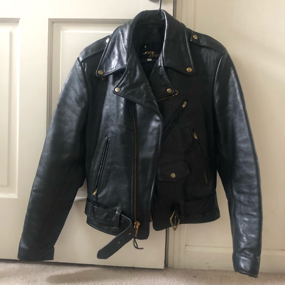 Small Vintage Black Leather Jacket